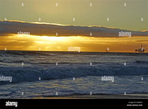 Huntington Beach Sunset Stock Photo - Alamy