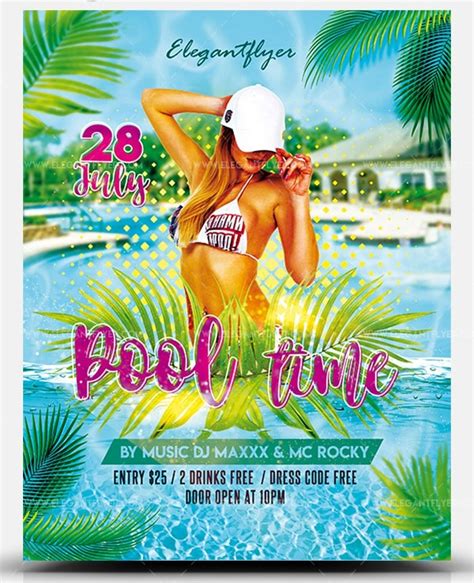 Pool Day PSD Free Flyer Template - Free PSD templates