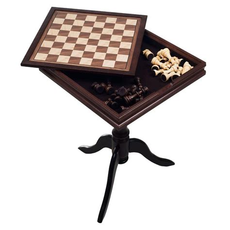 Trademark Games Deluxe Wooden Chess and Backgammon Table Set-80-1808 ...