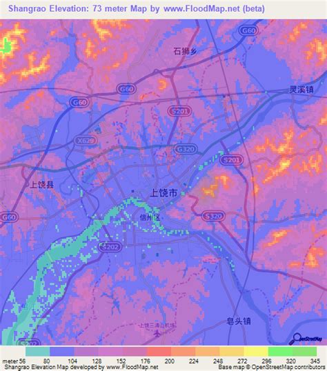 Elevation of Shangrao,China Elevation Map, Topography, Contour