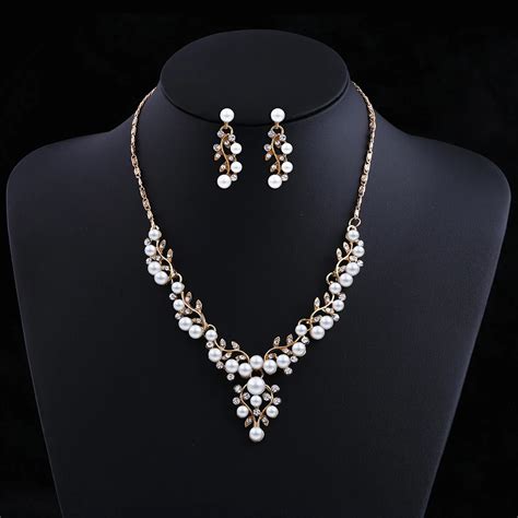 Aliexpress.com : Buy Simulated Pearl Jewelry Set for Women Statement Necklaces Pendants ...