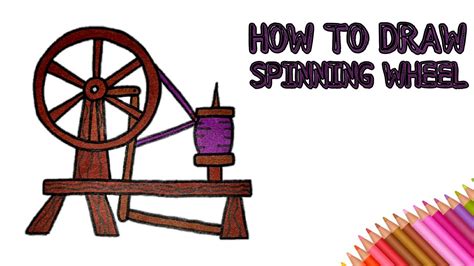 How to draw a spinning wheel | Drawing charkha - YouTube