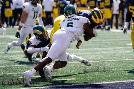 Michigan Quarterback Alex Orji Defended By Editorial Stock Photo ...