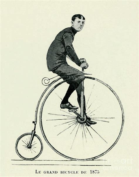 Man Riding Penny Farthing Drawing by English School - Pixels