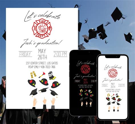 Fire Academy Graduation Party, Firefighter Graduation Invitation ...