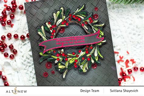 Easy Holiday Card Idea with Mistletoe Wreath