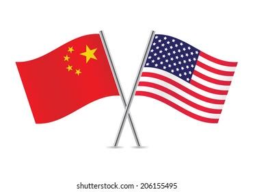 United States America Usa China Flags Stock Vector (Royalty Free ...