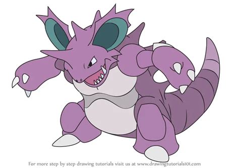 How to Draw Nidoking from Pokemon (Pokemon) Step by Step | DrawingTutorials101.com