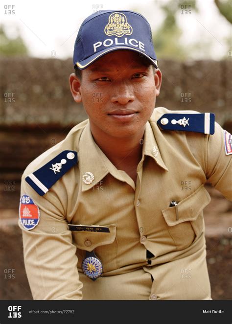 Siem Reap, Cambodia - January 19, 2014: Portrait of a Cambodian ...