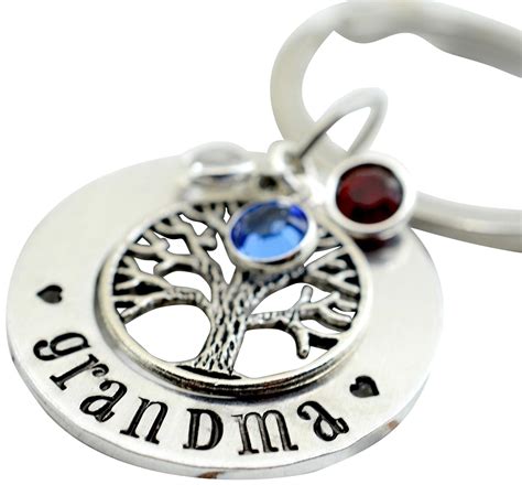 Amazon.com: Family Tree Birthstone Keychain For Grandma - Mothers Day Gift - Personalized Custom ...