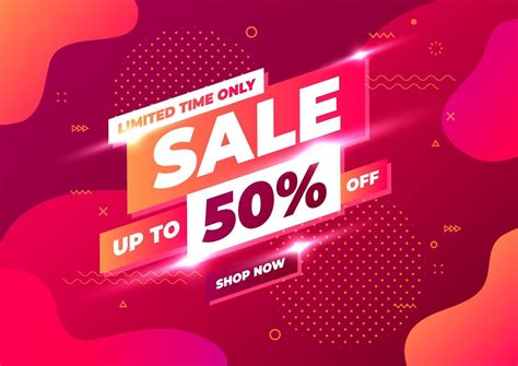 Sale banner template design, Limited time only sale up to 50 percent ...