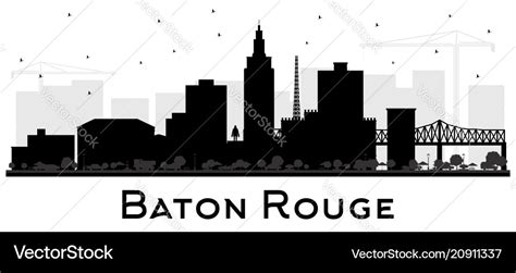 Baton rouge louisiana city skyline silhouette Vector Image