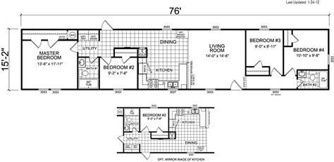 4 Bedroom 2 Bath Single Wide Mobile Home Floor Plans ~ Oak Mobile Creek Floor Plans Homes ...
