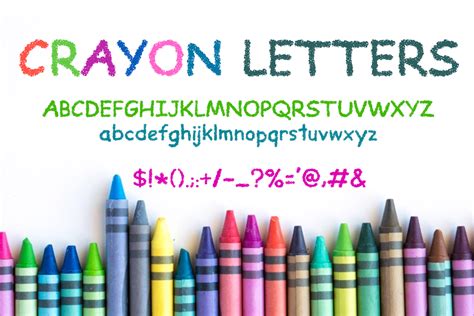 Crayon Letters Fuente por OWPictures · Creative Fabrica