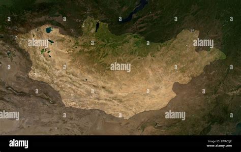 Mongolia highlighted on a low resolution satellite map Stock Photo - Alamy