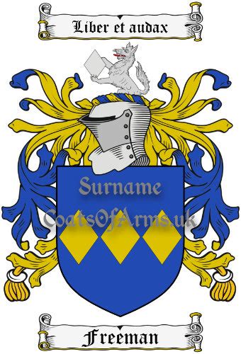 Freeman (England) Coat of Arms (Family Crest) Image Download