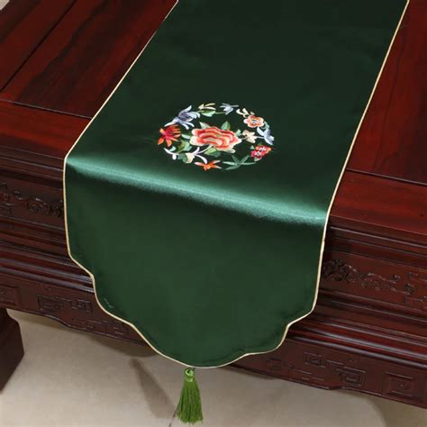 Chinese Embroidered Tablecloths Runner Christmas Table Mat High End Damask Tea Table Cloth ...