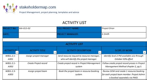 Activity list Template | FREE Download