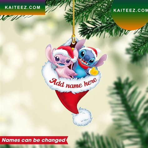 Personalized Stitch And Angel Custom Christmas Ornament - Kaiteez