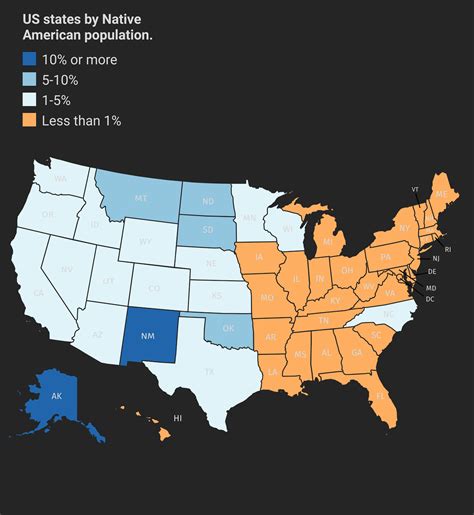 US states by Native American population. : r/MapPorn