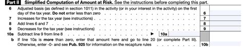 IRS Form 6198 Instructions - At-Risk Limitations