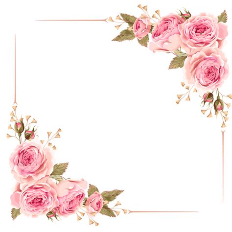 Wedding invitation Flower Rose Pink Clip art - Rose Border png download ...