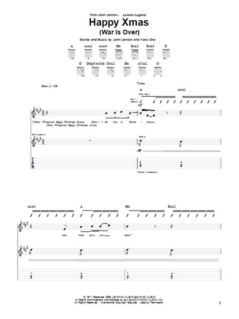 Happy Xmas (War Is Over) by John Lennon - Guitar Tab - Guitar Instructor