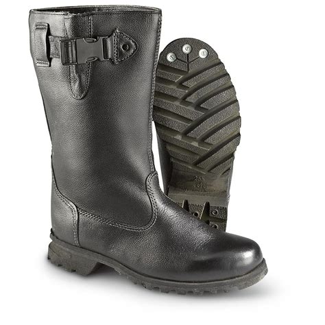 Men's New Czech Military Leather Jack Boots, Black - 163441, Combat & Tactical Boots at ...