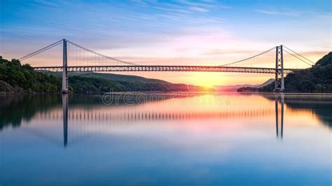 Bear Mountain Bridge at sunrise. Long exposure. Bear Mountain Bridge is a toll s , #Ad, #Long, # ...