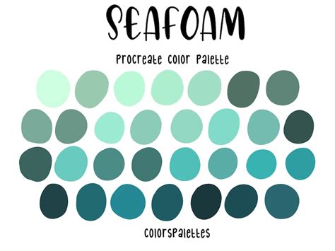 Seafoam Procreate Color Palette / Colorspalettes™ - Etsy