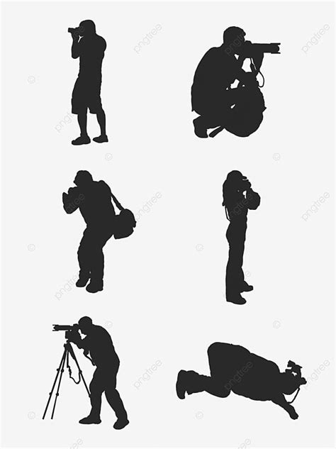 Elements Silhouette PNG Images, Photographer Silhouette Design Element ...