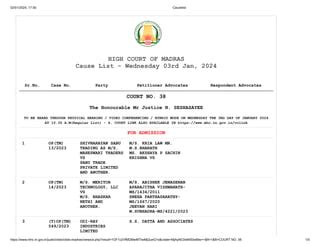 Madras High court Cause list dated 03.01.2024.pdf