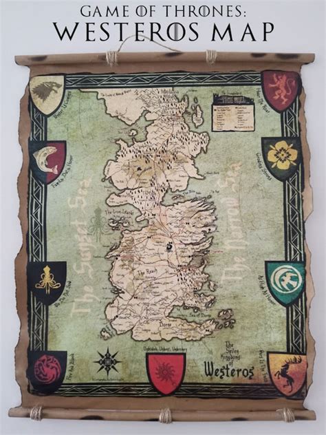 Game of Thrones: Westeros Map Kings Landing Map Got Map - Etsy