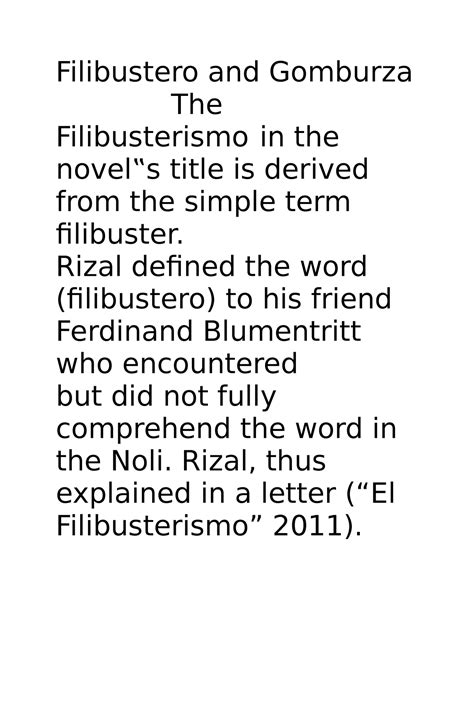 Filibustero and Gomburza - Filibustero and Gomburza The Filibusterismo ...