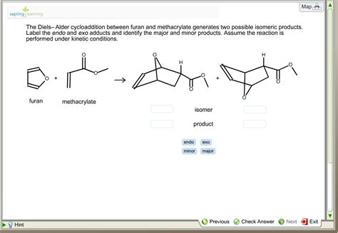 Solved The Diels-Alder cycloaddition between furan and | Chegg.com