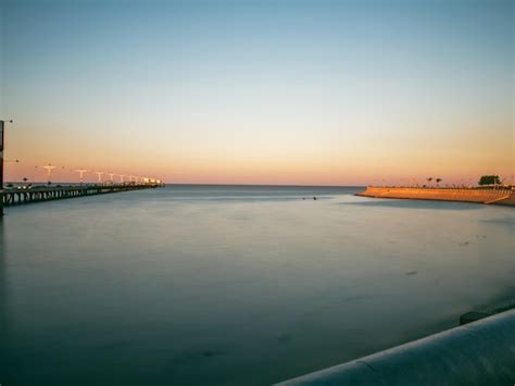 Premium Photo | View of beach at sunset