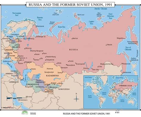 Universal Map World History Wall Maps - Russia & the Former Soviet Union 1991 | Wayfair in 2020 ...