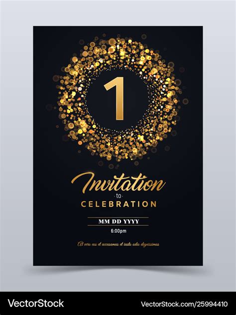 1 year anniversary invitation card template Vector Image