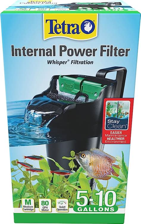 Tetra Aquarium Power Filter, Whisper 10i for 5-10 Gallon Fish Tanks ...