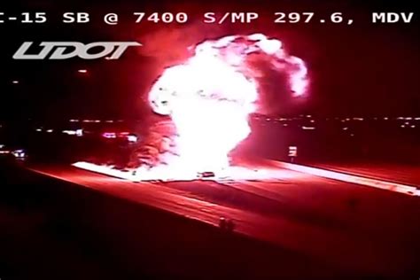 Huge gas tanker explosion shuts down highway