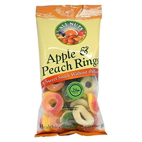 All Nuts 1 Pack Apple Peach Rings Sweets Halal Certified 775oz Bag *** Click image to review ...