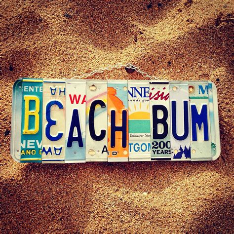 BEACH BUM License Plate Art - Made in Hawaii. Beach Decor - Hawaii ...