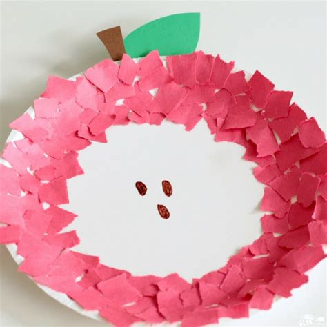 Fine Motor Paper Plate Apple Craft