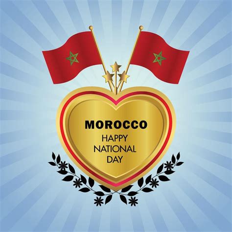 Morocco flag Independence Day with Gold Heart 21432744 Vector Art at Vecteezy