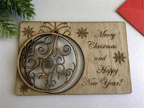 Personalisierter Weihnachtskarten Handgemachte 3D Geschenkkarte aus Holz Holzgrußkarte Postkarte ...