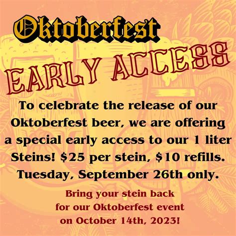 Oktoberfest 2023 Early Access - Hidden Gate Brewing