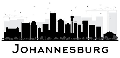 Johannesburg City skyline black and white silhouette. 8770926 Vector ...