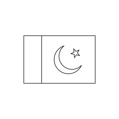 Black outline flag of Pakistan.Thin line icon 21852852 Vector Art at Vecteezy