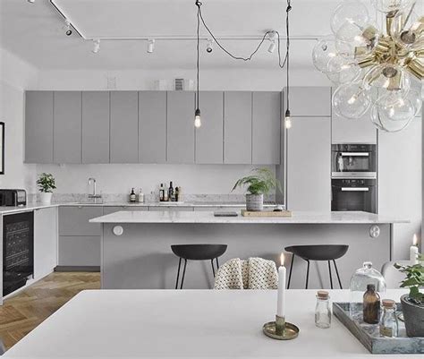 30+ Modern Grey And White Kitchen Cabinets - DECOOMO