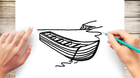 How to Draw Boat at Dock Easy (Rowboat) - YouTube